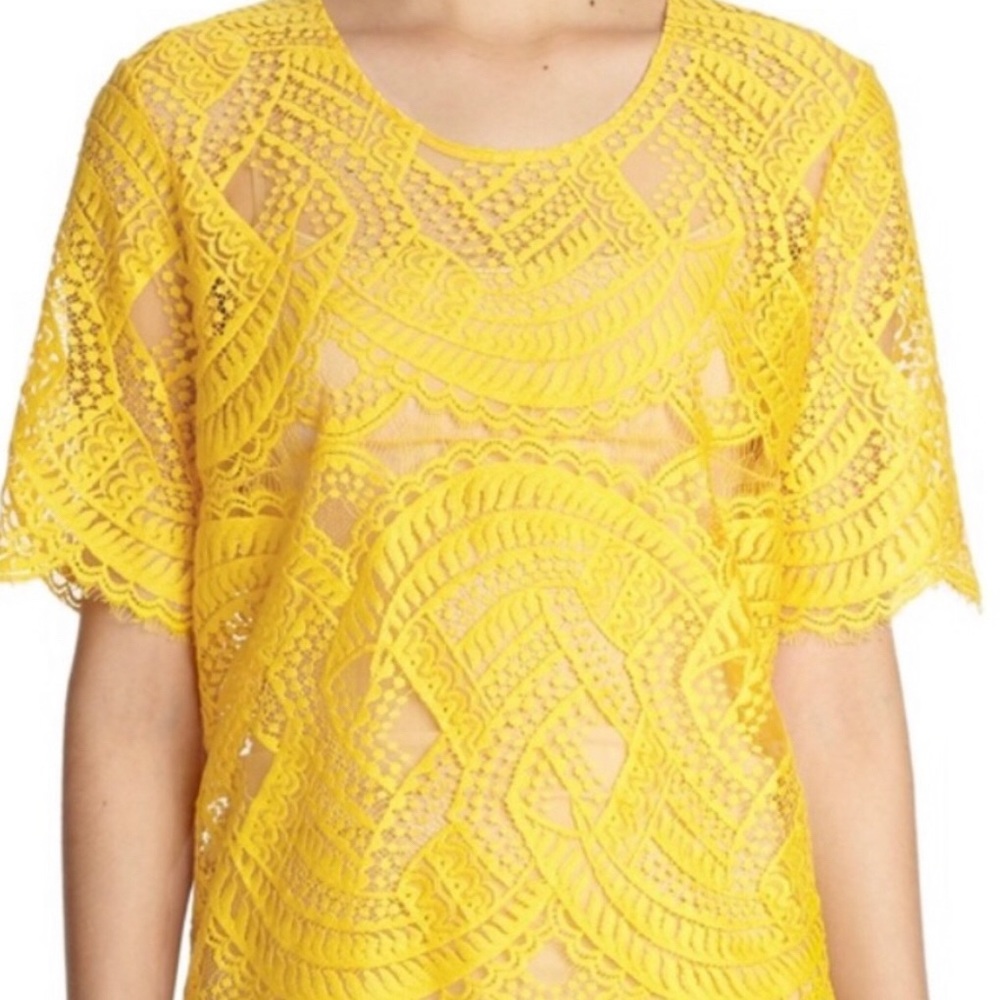 Mason Yellow Lace Top. Size 0